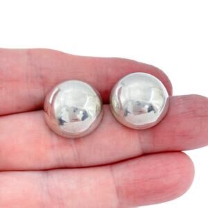 Vintage Sterling Silver 925 Dome Post Earrings